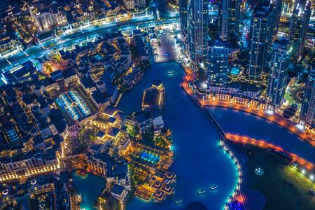 Dubai night view seen from the observation deck of Burj Khalifaのeditorial素材