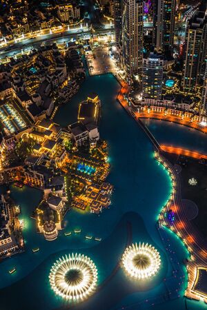 Dubai night view seen from the observation deck of Burj Khalifaのeditorial素材