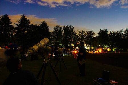 Image of astronomical observations at the telescopeの写真素材