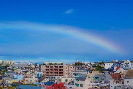 Quarter of the rainbow and Yokohama largeの写真素材