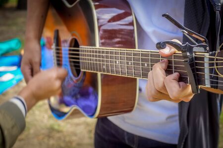 Person image play the guitarの写真素材