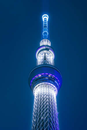 Light night view of the up to the Tokyo Sky Treeのeditorial素材