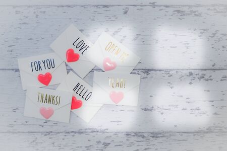 Love letter that was placed on the floorの写真素材