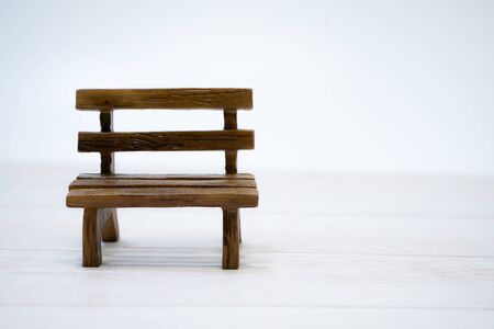 Bench of figure (white back)の写真素材