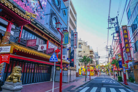 Quarter of the early morning of Yokohama Chinatownのeditorial素材