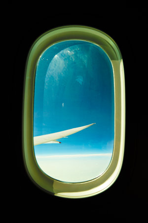 Landscape seen from the window of an airplane