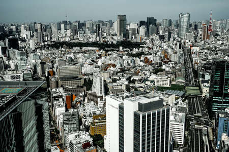 Tokyo skyline seen from the Shibuya Skyのeditorial素材