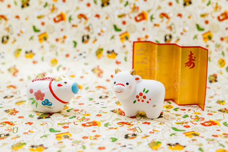 Ox Year of the New Years card material (2021 New Year)の写真素材