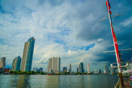 Thailand Bangkok skyline and the Chao Phraya River