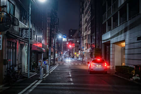 Alley back night view of Chuo-ku, Tokyoの素材 [FY310160022647]