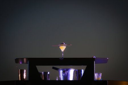 Cocktail glass placed in the table