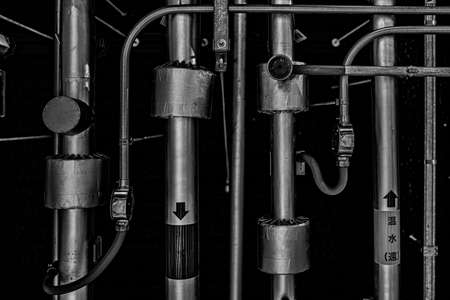 Plug and valve of plant. Shooting Location: Sendai, Miyagi Prefectureの写真素材