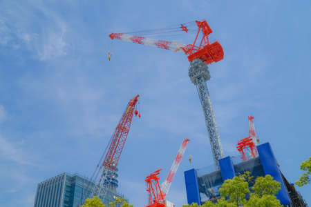 Construction site of Yokohama Minato Mirai. Shooting Location: Yokohama-city kanagawa prefectureのeditorial素材