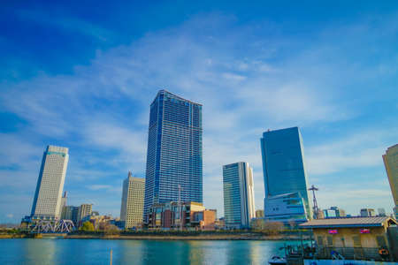 Building group and blue sky of Yokohama Minato Mirai. Shooting Location: Yokohama-city kanagawa prefectureのeditorial素材