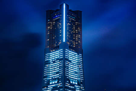 Yokohama Minato Mirais night scene (all building light up)のeditorial素材