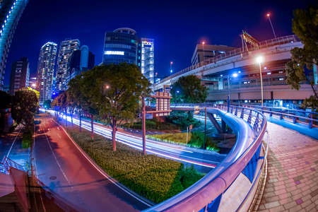 Sidewalk bridge and capital highway. Shooting Location: Yokohama-city kanagawa prefectureのeditorial素材