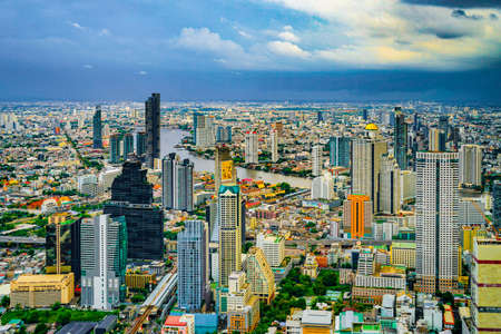 Image of Skyscrapers in Bangkok (Thailand). Shooting Location: Bangkok, Thailandのeditorial素材