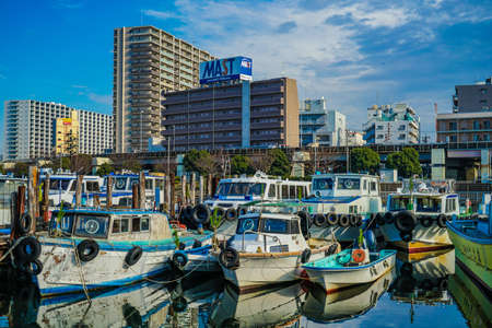 Katsushima Canal (Shinagawa Ward). Shooting Location: Tokyo metropolitan areaのeditorial素材