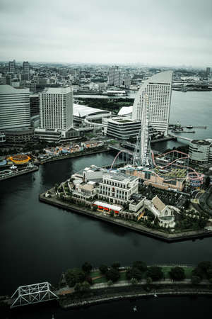 Views from Tower Yokohama Kitakagaku (Monochrome). Shooting Location: Yokohama-city kanagawa prefectureのeditorial素材