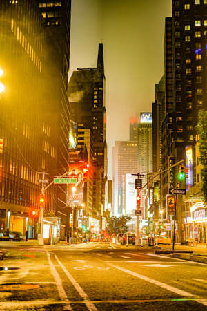 Night view of New Yorkman Hattan. Shooting Location: New York, Manhattanのeditorial素材