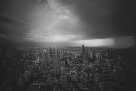 Rain clouds and rain clouds in Bangkok. Shooting Location: Bangkok, Thailand