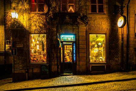 Stockholm Gumlastans Christmas Luminescence Cityscape. Shooting Location: Sweden, Stockholmのeditorial素材