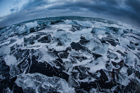 Yorkels Aur Roon Glacier Lake. Shooting Location: Iceland