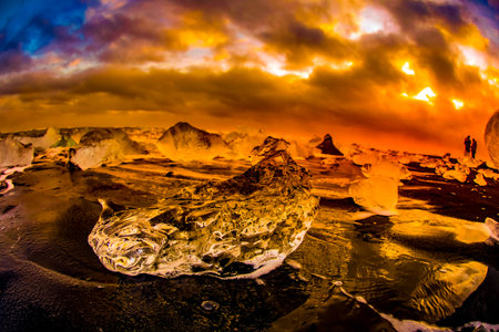 Yorkels Aur Roon Glacier Lake. Shooting Location: Icelandの写真素材