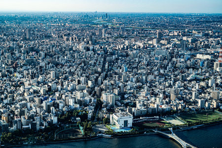 Tokyo cityscape (shooting from Tokyo Sky Tree). Shooting Location: Sumida Ward, Tokyoの写真素材