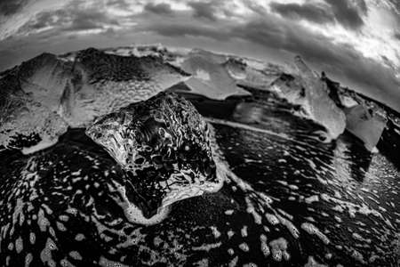 Yorkels Aur Roon Glacier Lake. Shooting Location: Icelandの写真素材
