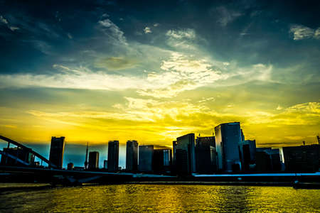 Tokyo cityscape and dusk. Shooting Location: Chuo-ku, Tokyo