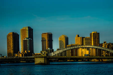 Tokyo cityscape and dusk. Shooting Location: Chuo-ku, Tokyo