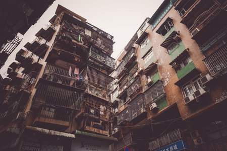Macaos dense housing. Shooting Location: Macao Special Administrationのeditorial素材