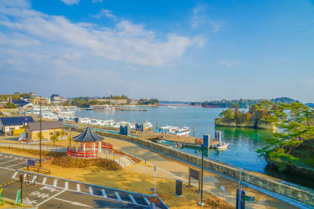 Matsushima landscape and ship. Shooting Location: Miyagi-gun Matsushima Townのeditorial素材