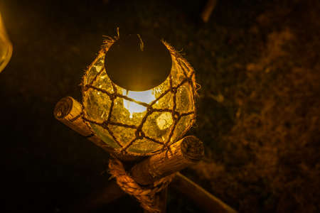 Fashionable lighting enclosed in the rope. Shooting Location: Kamakura City, Kanagawa Prefecture