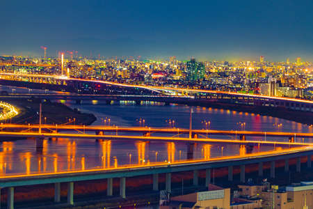 Metropolitan Expressway Central Loop Line and Tokyo Town. Shooting Location: Edogawa -ku, Tokyoの写真素材