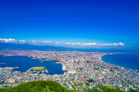 Hakodate cityscape (photographed from Mt. Hakodate). Shooting Location: Hokkaido Hakodate Cityのeditorial素材
