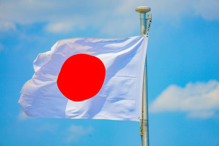Japanese flag, Hinomaru. Shooting Location: Yokohama-city kanagawa prefecture