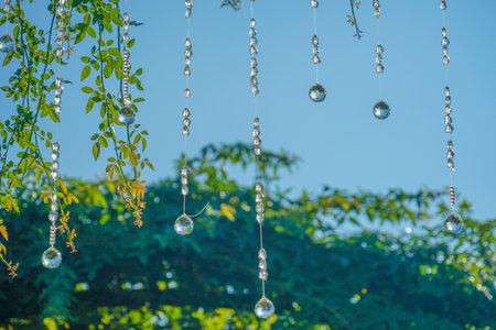Image of summer sky and jewelry. Shooting Location: Nishi -ku, Yokohamaの写真素材