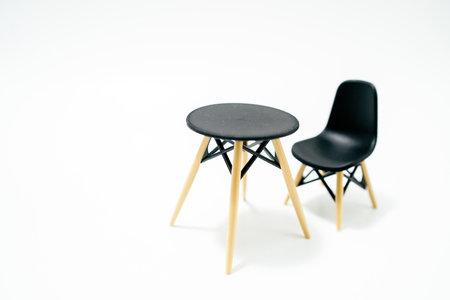 Black table and chair. Shooting Location: Tsurumi -ku, Yokohamaの写真素材