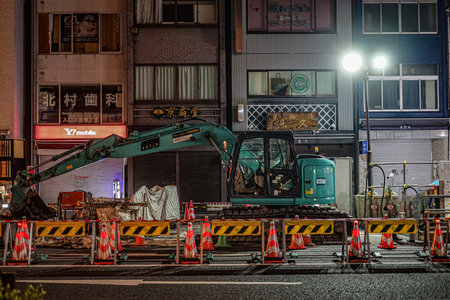 Japanese construction site. Shooting Location: Chuo -ku, Tokyo