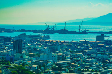 The city of Hakodate seen from the Goryokaku Tower. Shooting Location: Hokkaido Hakodate City
