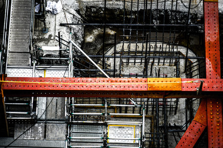 High -rise building construction site. Shooting Location: Yokohama-city kanagawa prefecture