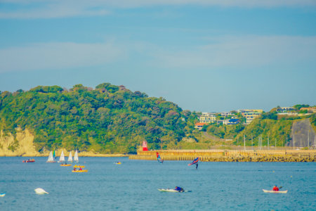Zushi coast of yacht groups. Shooting Location: Kamakura City, Kanagawa Prefecture