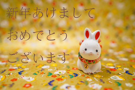 Rabbit year New Year material (New Years card). Shooting Location: Yokohama-city kanagawa prefecture