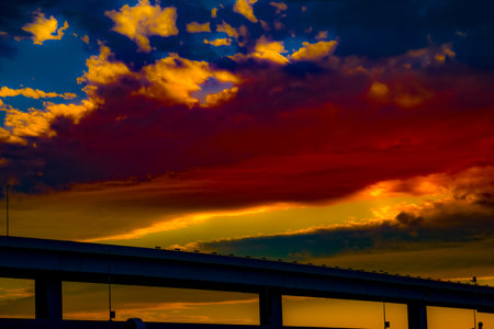 Highway and evening view. Shooting Location: Ota -ku, Tokyo