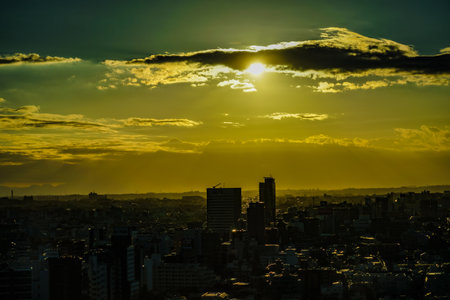Shinjuku residential area and evening view. Shooting Location: Shinjuku-ku, Tokyoの写真素材