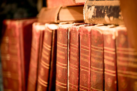 Old book on the bookshelf. Shooting Location: Nishi -ku, Yokohamaの写真素材