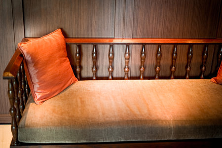 Image of sofa and cushion. Shooting Location: Nishi -ku, Yokohamaの写真素材