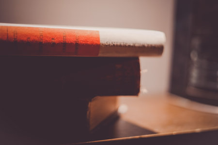 Old book placed on the desk. Shooting Location: Torontoの写真素材